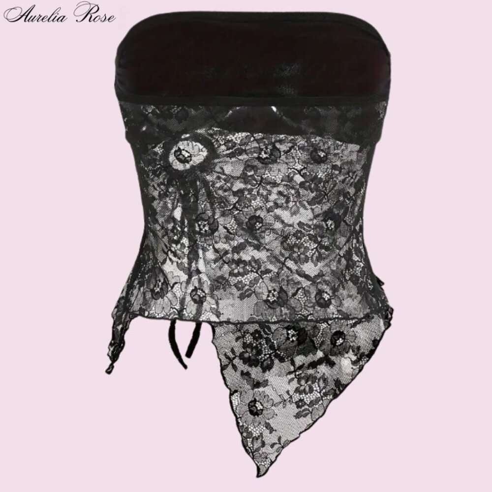 💮 Vibrant Floral Print Bandeau Tube Top
